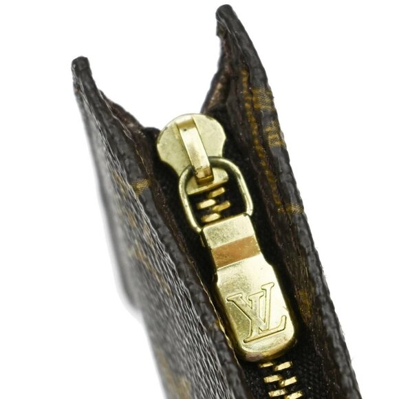 LOUIS VUITTON LV Logo Bucket GM Pouch Bag Monogram Leather Brown Gold - Picture 9 of 13